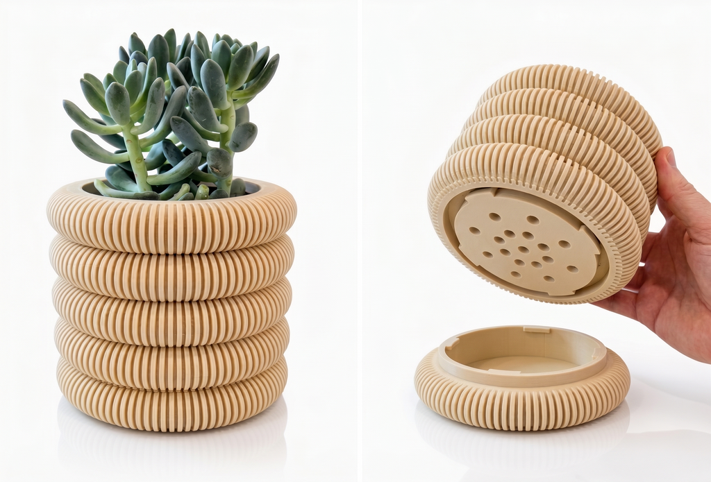 Coins Planter with Hidden Drip Tray