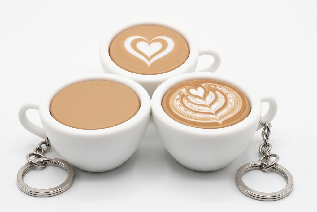 Caffe Latte Clicker Keychain