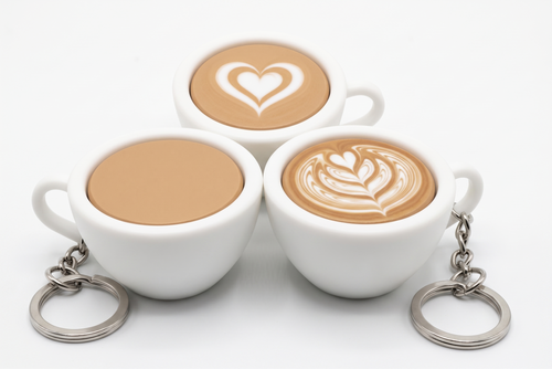 Caffe Latte Clicker Keychain